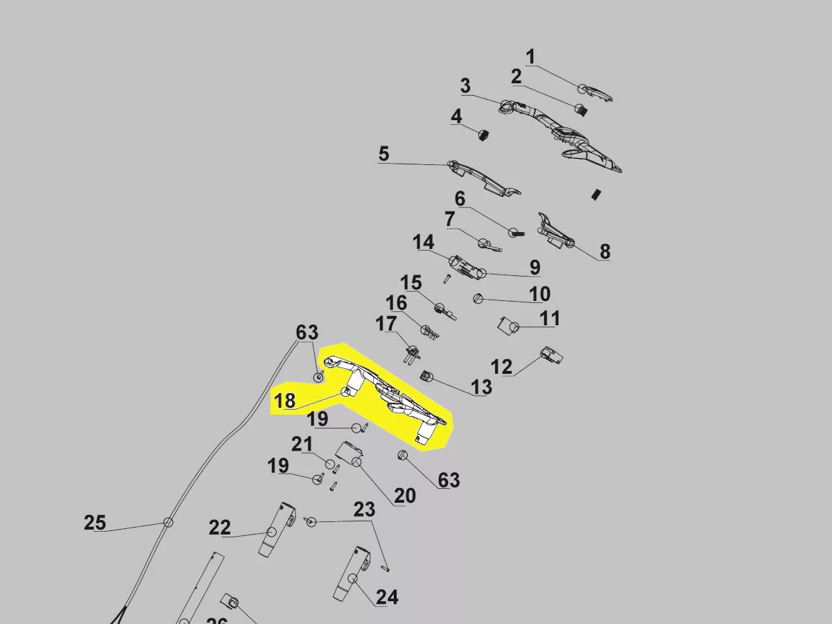 guidon partie inférieure réf. 5131036502 Ryobi